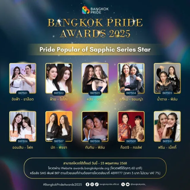 Pride Popular of Sapphic Series Star (ร่วมกับ ศิริลักษณ์ คอง)