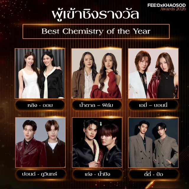 Best Chemistry of the Year (ร่วมกับ ศิริลักษณ์ คอง)